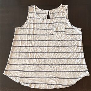 Market & Spruce White Tank Top with Black Stripes